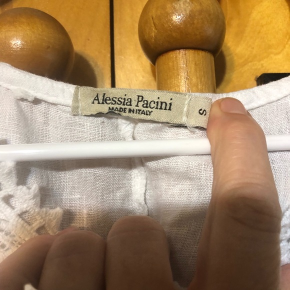 Alessia Pacini White Linen Sleeveless Top in Size Small - Picture 6 of 6